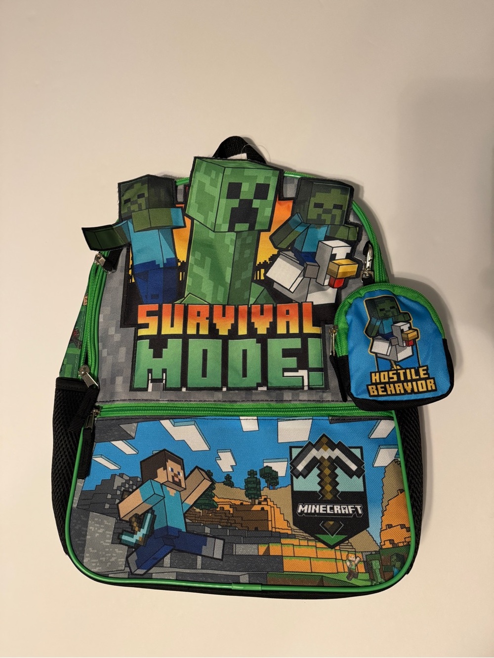 Minecraft Kids Green 'Survival Mode' Backpack